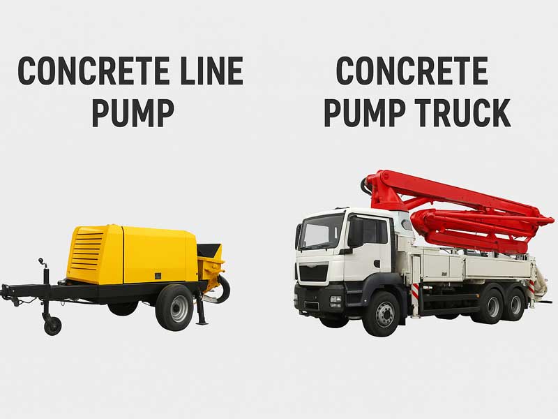 bomba de concreto de linha vs bomba de concreto com lança