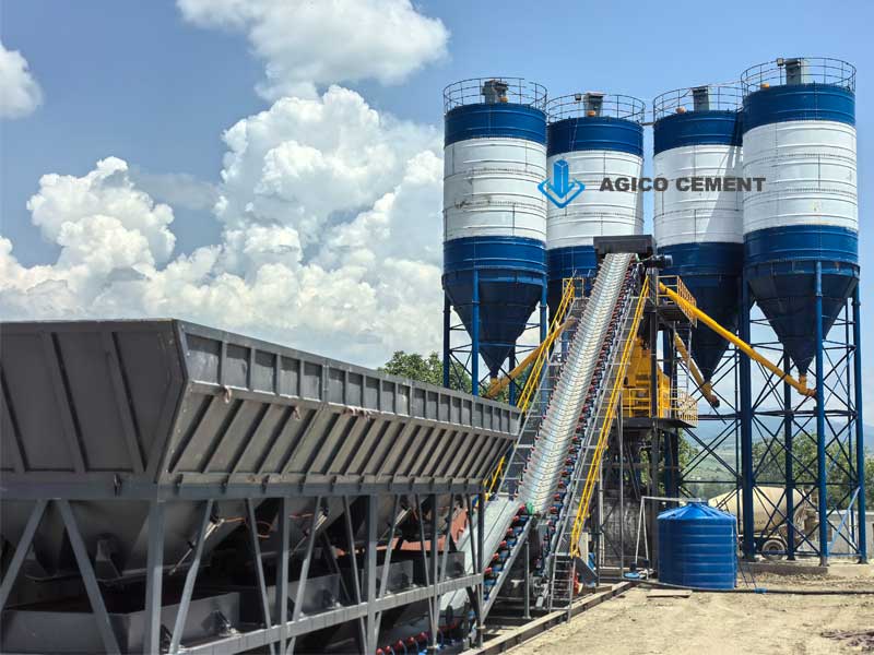 AGICO Usina de Concreto HZS180 Instalada no Quirguistão