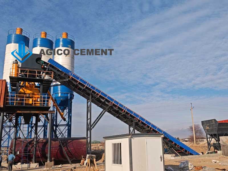 Usina de concreto HZS120 da AGICO no Uzbequistão