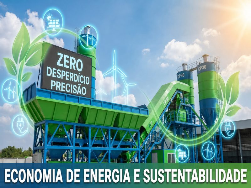 Usina de concreto CP30 com economia de energia e sustentabilidade